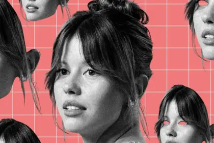 Illustration of an AI-generated face spreading across social media