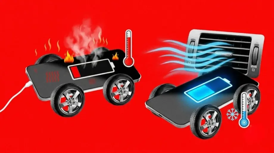 Smartphone in a shaded car console beside a dashboard navigation display
