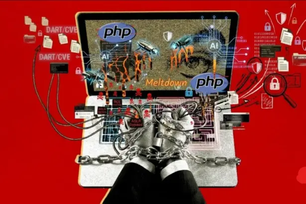Illustration of a web server beside a code window and security update symbol
