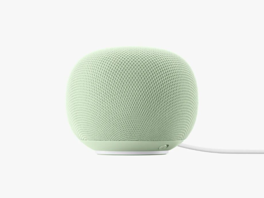 Illustration of a smart speaker beside a router dashboard showing device data usage