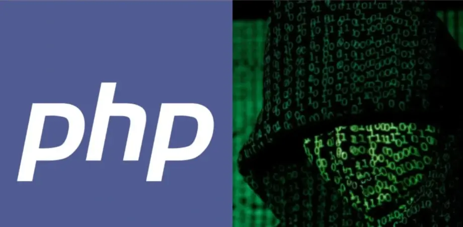 Illustration of PHP server security vulnerabilities and global website disruptions